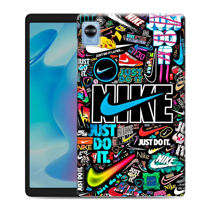 Силиконовый чехол на Realme Pad Mini с принтом найк nike черный Силиконовый чехол на Realme Pad Mini с принтом найк nike черный