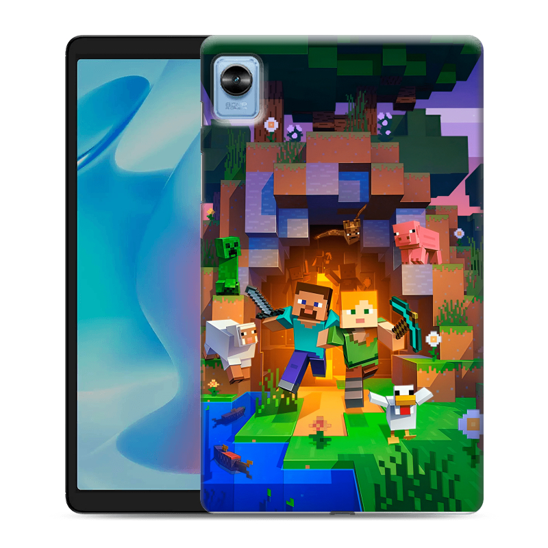 Силиконовый противоударный чехол на Realme Pad Mini с принтом Майнкрафт Minecraft Силиконовый противоударный чехол на Realme Pad Mini с принтом Майнкрафт Minecraft