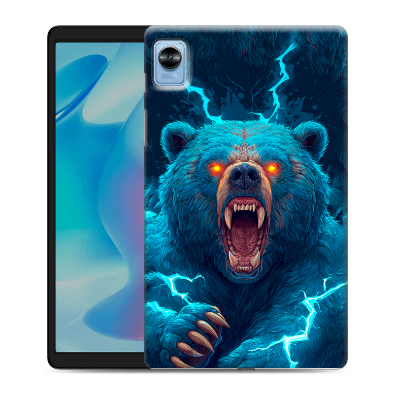 Силиконовый противоударный чехол на Realme Pad Mini с принтом Медведь Силиконовый противоударный чехол на Realme Pad Mini с принтом Медведь