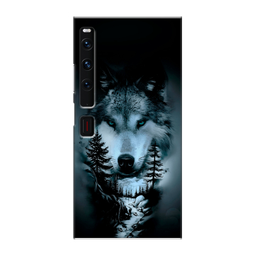 Пластиковый чехол на Huawei Mate Xs 2 с принтом Лесной волк