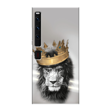 Пластиковый чехол на Huawei Mate Xs 2 с принтом Лев с короной