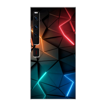 Пластиковый чехол на Huawei Mate Xs 2 с принтом Абстракция неон