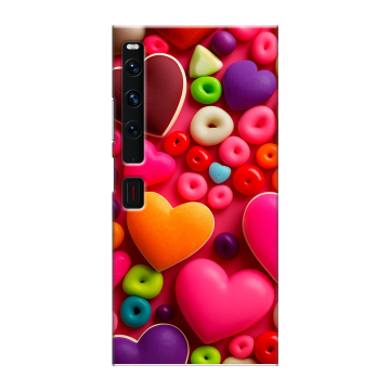 Пластиковый чехол на Huawei Mate Xs 2 с принтом Сердечки