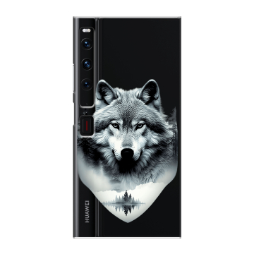 Пластиковый чехол на Huawei Mate Xs 2 с принтом Волк в лесу