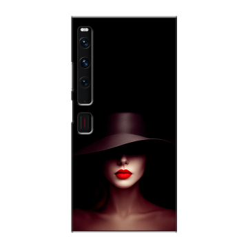 Пластиковый чехол на Huawei Mate Xs 2 с принтом Девушка в шляпе