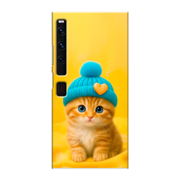 Пластиковый чехол на Huawei Mate Xs 2 с принтом Котенок в шапке