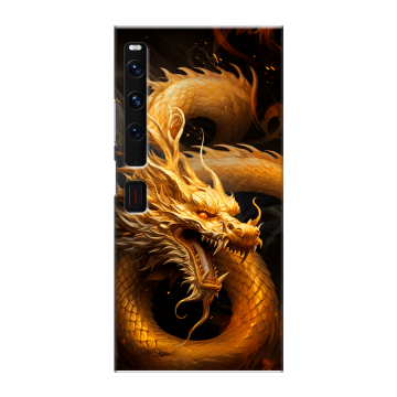 Пластиковый чехол на Huawei Mate Xs 2 с принтом Золотой дракон