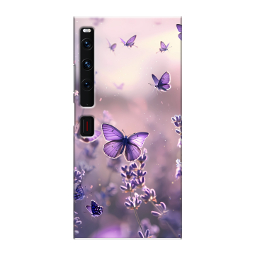 Пластиковый чехол на Huawei Mate Xs 2 с принтом бабочки и лаванда