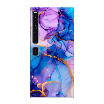 Пластиковый чехол на Huawei Mate Xs 2 с принтом синий мрамор