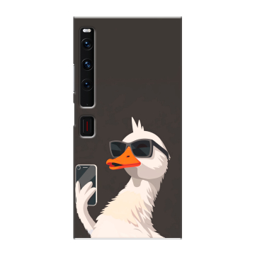 Пластиковый чехол на Huawei Mate Xs 2 с принтом утка в очках