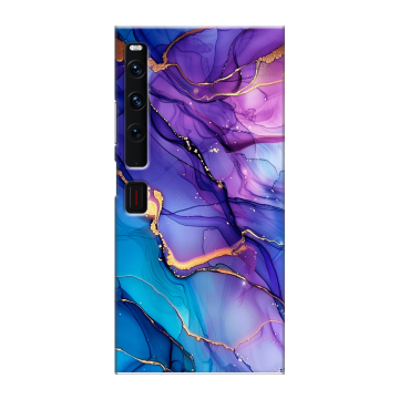 Пластиковый чехол на Huawei Mate Xs 2 с принтом синий мрамор