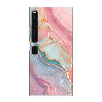 Пластиковый чехол на Huawei Mate Xs 2 с принтом розовый мрамор