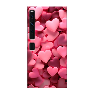 Пластиковый чехол на Huawei Mate Xs 2 с принтом розовые сердечки