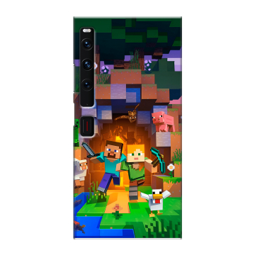 Пластиковый чехол на Huawei Mate Xs 2 с принтом Майнкрафт Minecraft