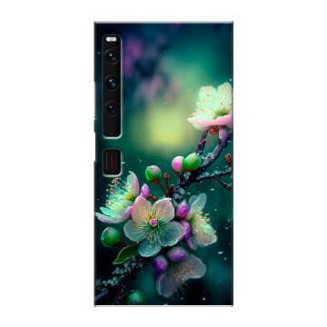 Пластиковый чехол на Huawei Mate Xs 2 с принтом Цветы и мрамор