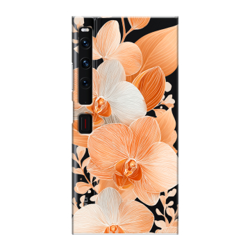 Пластиковый чехол на Huawei Mate Xs 2 с принтом Бежевые цветы