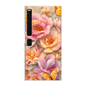 Пластиковый чехол на Huawei Mate Xs 2 с принтом Цветы и бабочки