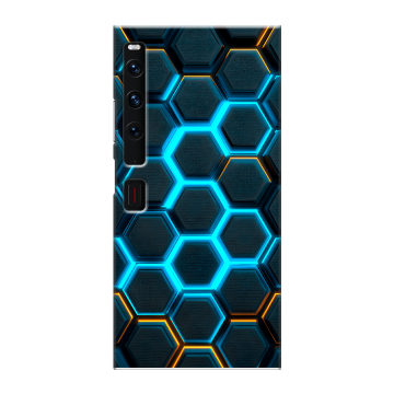 Пластиковый чехол на Huawei Mate Xs 2 с принтом Неоновые соты