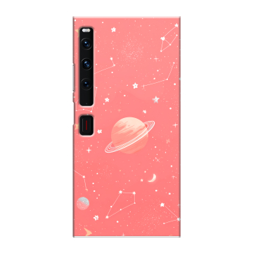 Пластиковый чехол на Huawei Mate Xs 2 с принтом Розовый космос