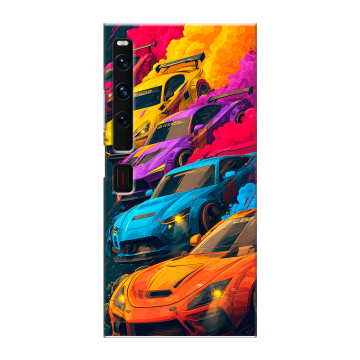 Пластиковый чехол на Huawei Mate Xs 2 с принтом Тачки