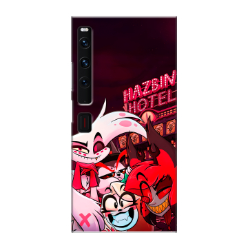 Пластиковый чехол на Huawei Mate Xs 2 с принтом Hazbin Hotel Отель Хазбин