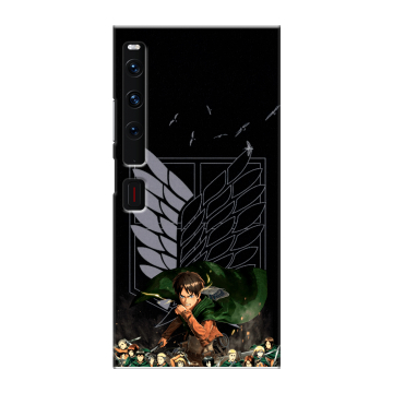Пластиковый чехол на Huawei Mate Xs 2 с принтом Атака титанов