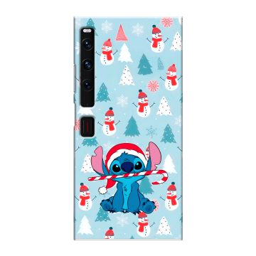 Пластиковый чехол на Huawei Mate Xs 2 с принтом Стич Новый год