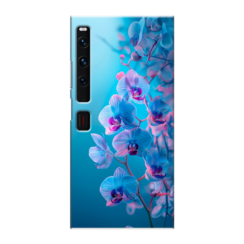 Пластиковый чехол на Huawei Mate Xs 2 с принтом голубые орхидеи Пластиковый чехол на Huawei Mate Xs 2 с принтом голубые орхидеи