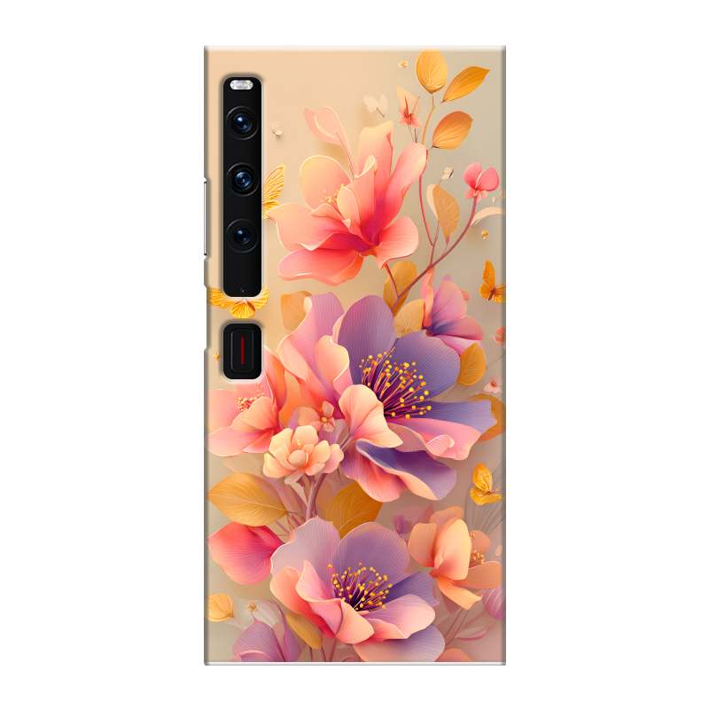 Пластиковый чехол на Huawei Mate Xs 2 с принтом Цветы и бабочки Пластиковый чехол на Huawei Mate Xs 2 с принтом Цветы и бабочки