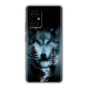 Силиконовый чехол на Xiaomi Poco M4 5G с принтом Лесной волк Силиконовый чехол на Xiaomi Poco M4 5G с принтом Лесной волк