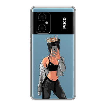 Силиконовый чехол на Xiaomi Poco M4 5G с принтом Женские принты Силиконовый чехол на Xiaomi Poco M4 5G с принтом Женские принты