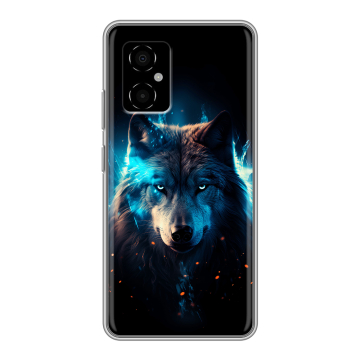 Силиконовый чехол на Xiaomi Poco M4 5G с принтом Волк ночной Силиконовый чехол на Xiaomi Poco M4 5G с принтом Волк ночной