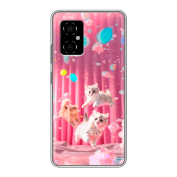 Силиконовый чехол на Xiaomi Poco M4 5G с принтом милые котики