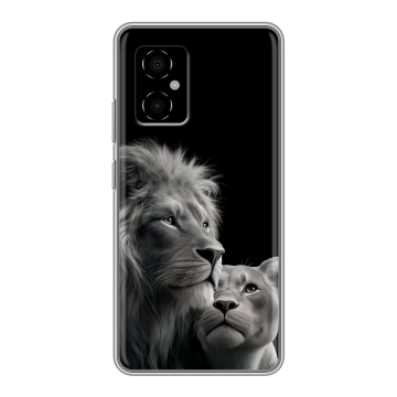 Силиконовый чехол на Xiaomi Poco M4 5G с принтом Лев кошки