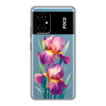 Силиконовый чехол на Xiaomi Poco M4 5G с принтом Цветы орхидеи