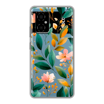 Силиконовый чехол на Xiaomi Poco M4 5G с принтом Цветы паттерн