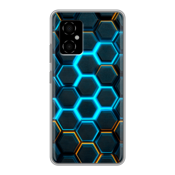 Силиконовый чехол на Xiaomi Poco M4 5G с принтом Неоновые соты