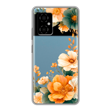 Силиконовый чехол на Xiaomi Poco M4 5G с принтом Цветы принт
