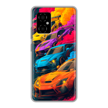 Силиконовый чехол на Xiaomi Poco M4 5G с принтом Тачки