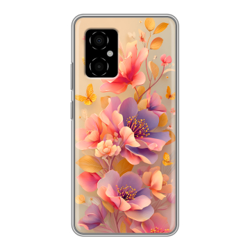 Силиконовый чехол на Xiaomi Poco M4 5G с принтом Цветы и бабочки