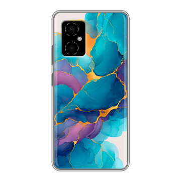 Силиконовый чехол на Xiaomi Poco M4 5G с принтом Мрамор блестки