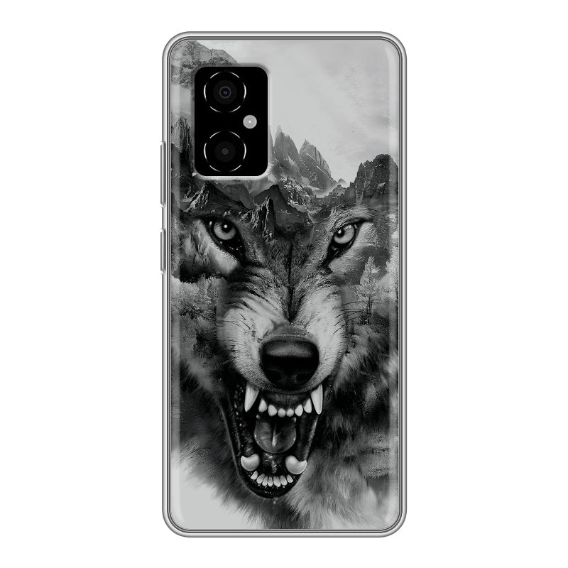Силиконовый чехол на Xiaomi Poco M4 5G с принтом Волк Силиконовый чехол на Xiaomi Poco M4 5G с принтом Волк
