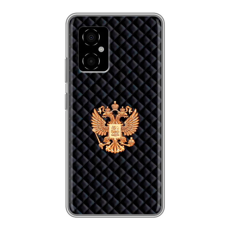 Силиконовый противоударный чехол на Xiaomi Poco M4 5G с принтом Герб России принт Силиконовый противоударный чехол на Xiaomi Poco M4 5G с принтом Герб России принт