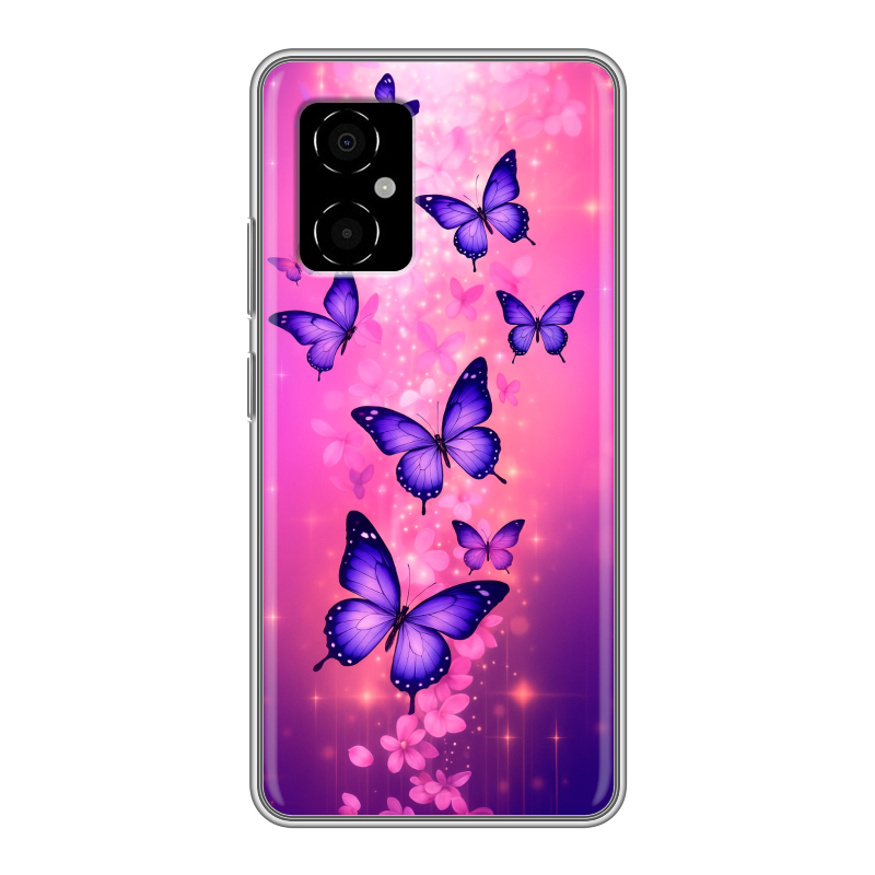 Силиконовый чехол на Xiaomi Poco M4 5G с принтом Бабочки Силиконовый чехол на Xiaomi Poco M4 5G с принтом Бабочки