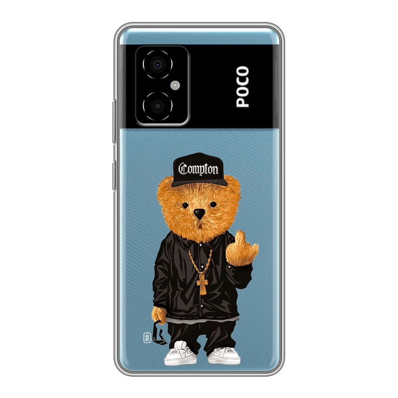 Силиконовый чехол на Xiaomi Poco M4 5G с принтом Мишка Силиконовый чехол на Xiaomi Poco M4 5G с принтом Мишка