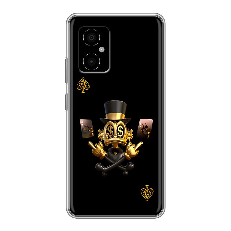Силиконовый чехол на Xiaomi Poco M4 5G с принтом Золотой скрудж макдак Силиконовый чехол на Xiaomi Poco M4 5G с принтом Золотой скрудж макдак