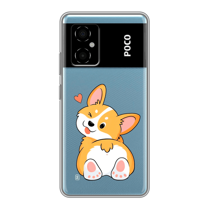 Силиконовый чехол на Xiaomi Poco M4 5G с принтом Корги Силиконовый чехол на Xiaomi Poco M4 5G с принтом Корги