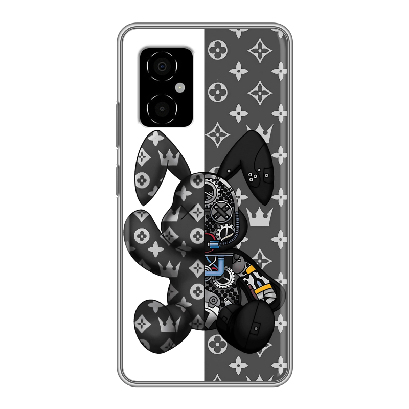 Силиконовый противоударный чехол на Xiaomi Poco M4 5G с принтом Луи робот Силиконовый противоударный чехол на Xiaomi Poco M4 5G с принтом Луи робот