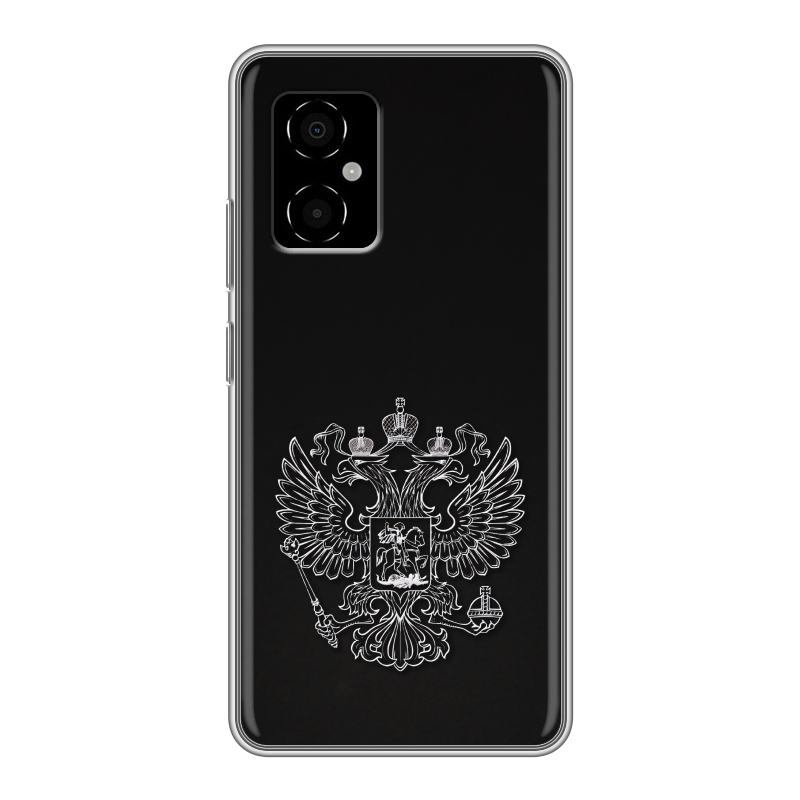 Силиконовый противоударный чехол на Xiaomi Poco M4 5G с принтом Герб России Силиконовый противоударный чехол на Xiaomi Poco M4 5G с принтом Герб России