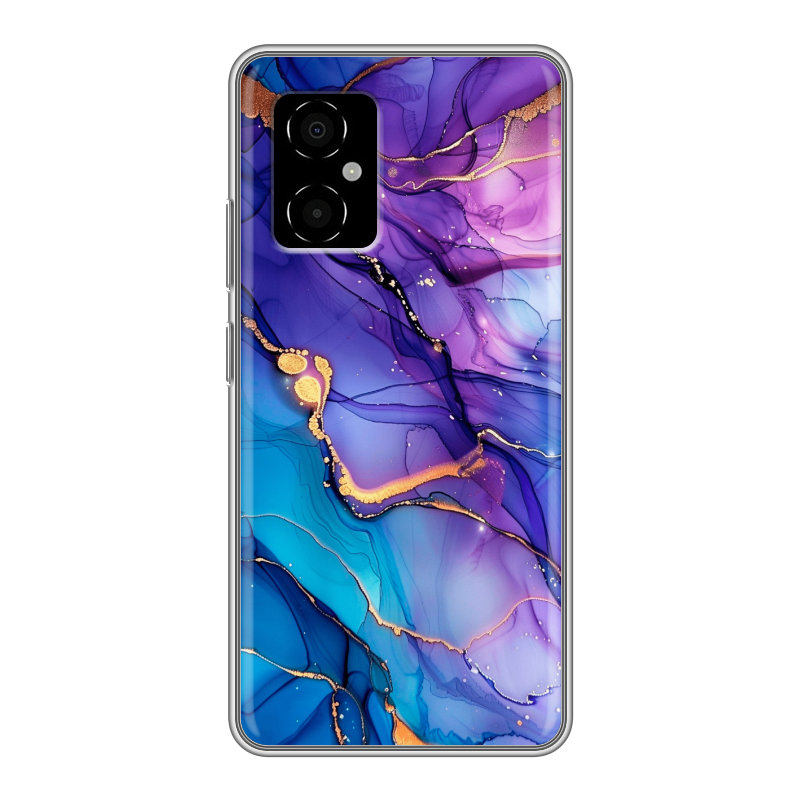 Силиконовый противоударный чехол на Xiaomi Poco M4 5G с принтом синий мрамор Силиконовый противоударный чехол на Xiaomi Poco M4 5G с принтом синий мрамор